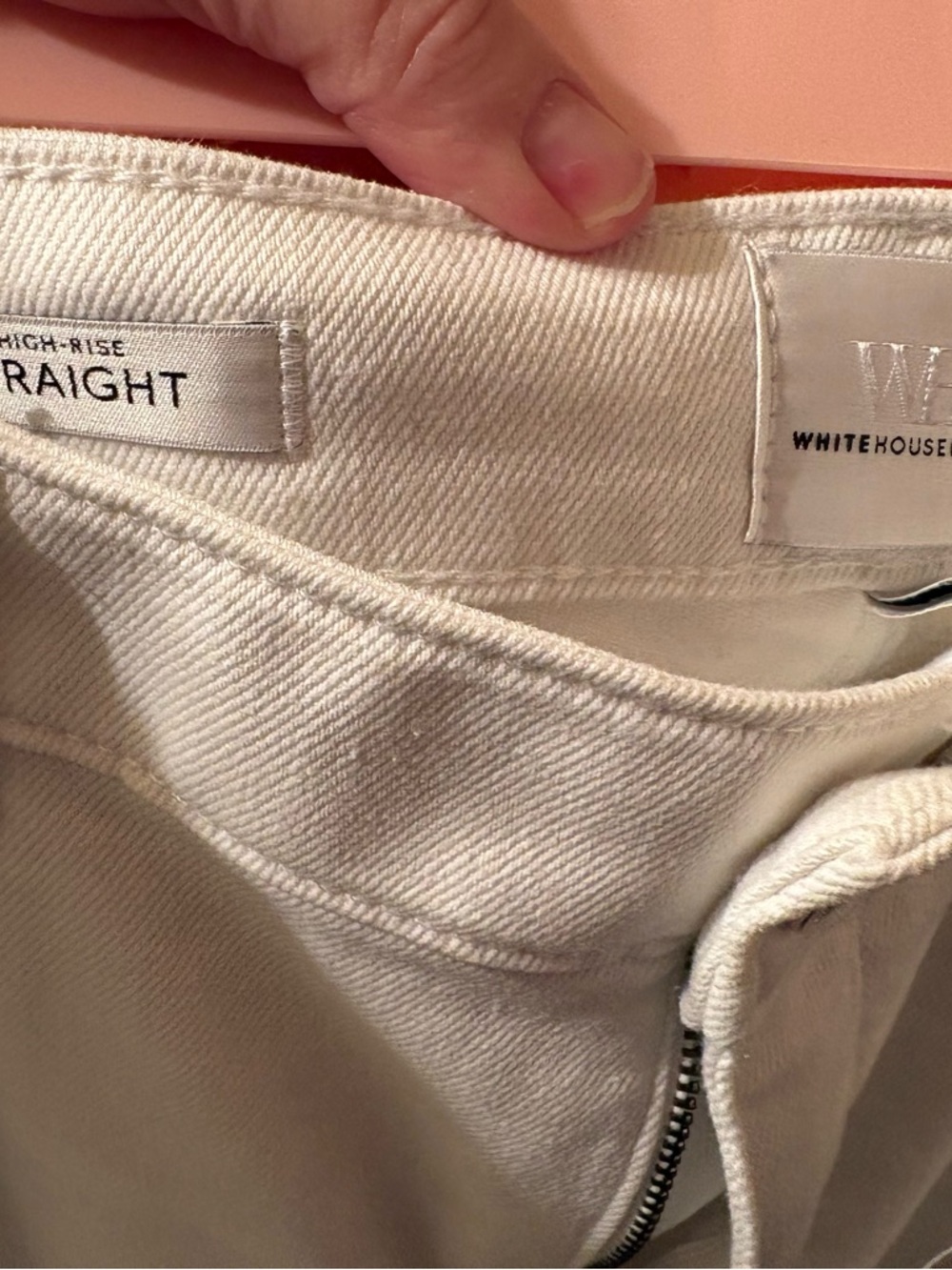 White House Black Market High-Rise Distressed Straight Jean Jeans White NWT 16 R - Picture 5 of 7